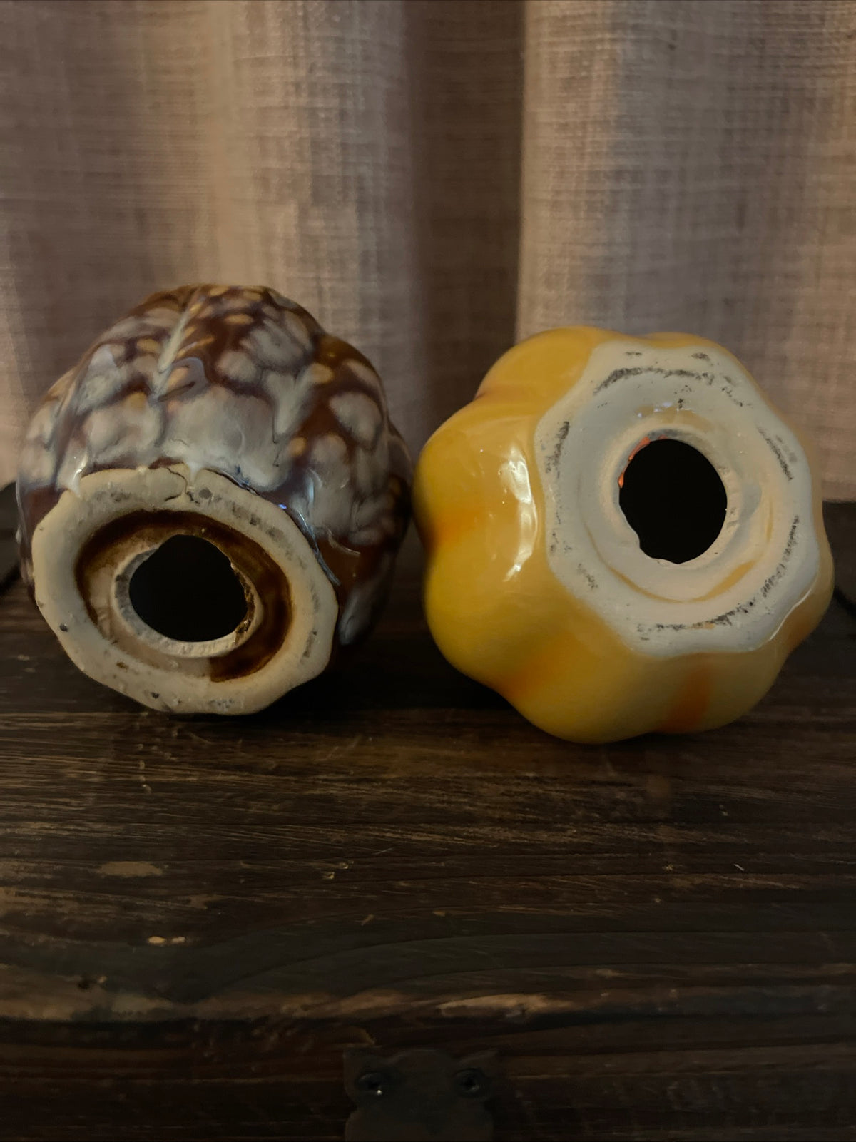 Autumn-Inspired Ceramic Pumpkin With Impressed Leaf, 2004, Set Of 2