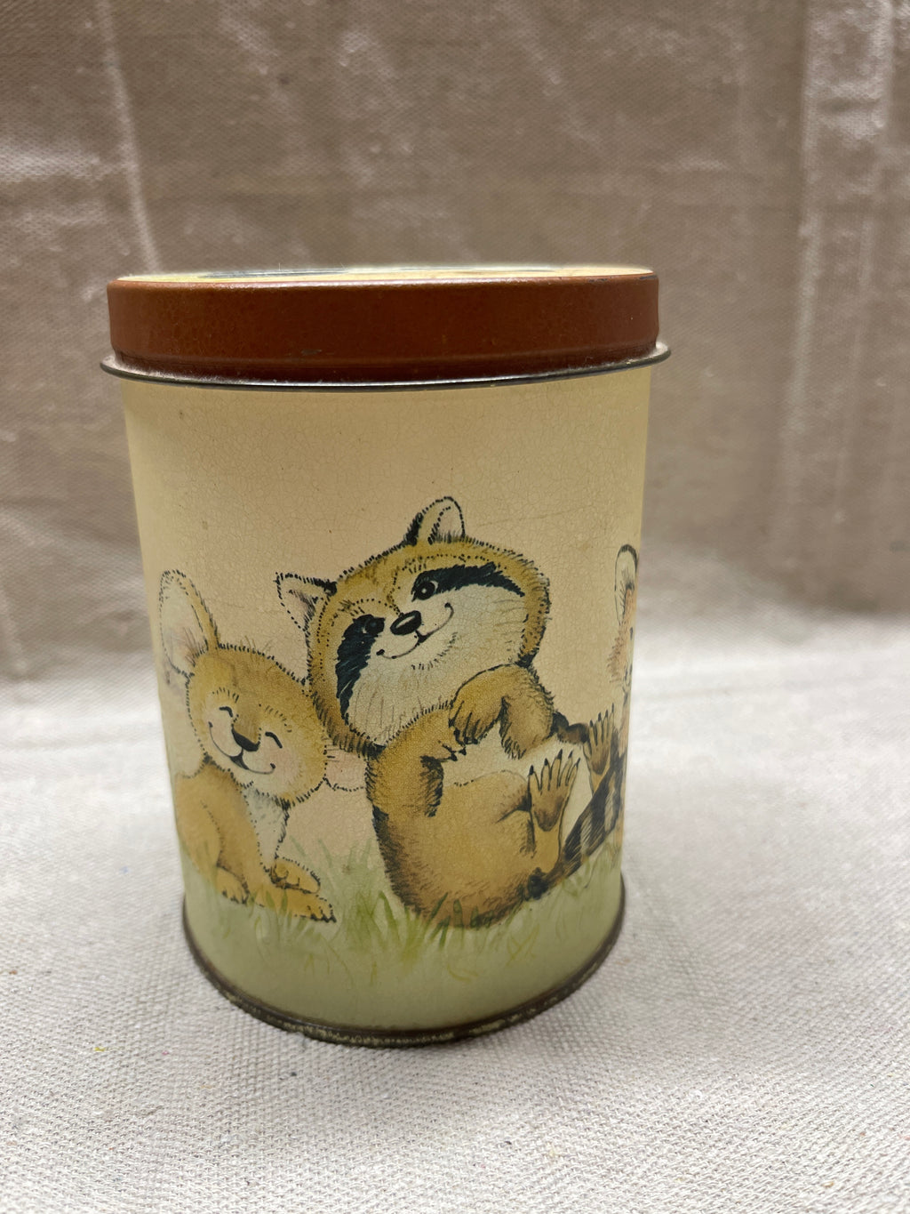 Vintage Woodland Animal Tin with Illustrated Lid
