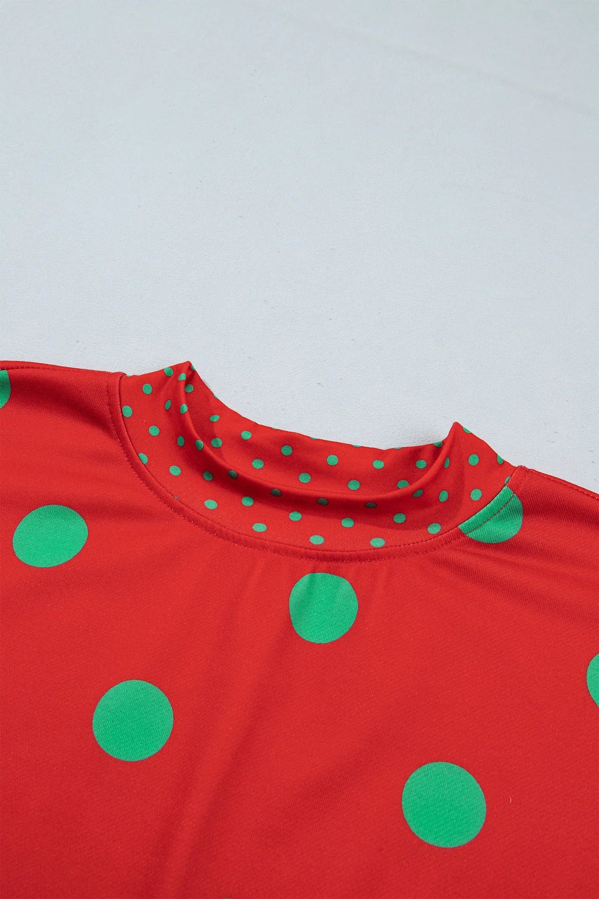 Polka Dot Patchwork Drop Shoulder Oversized Sweatshirt