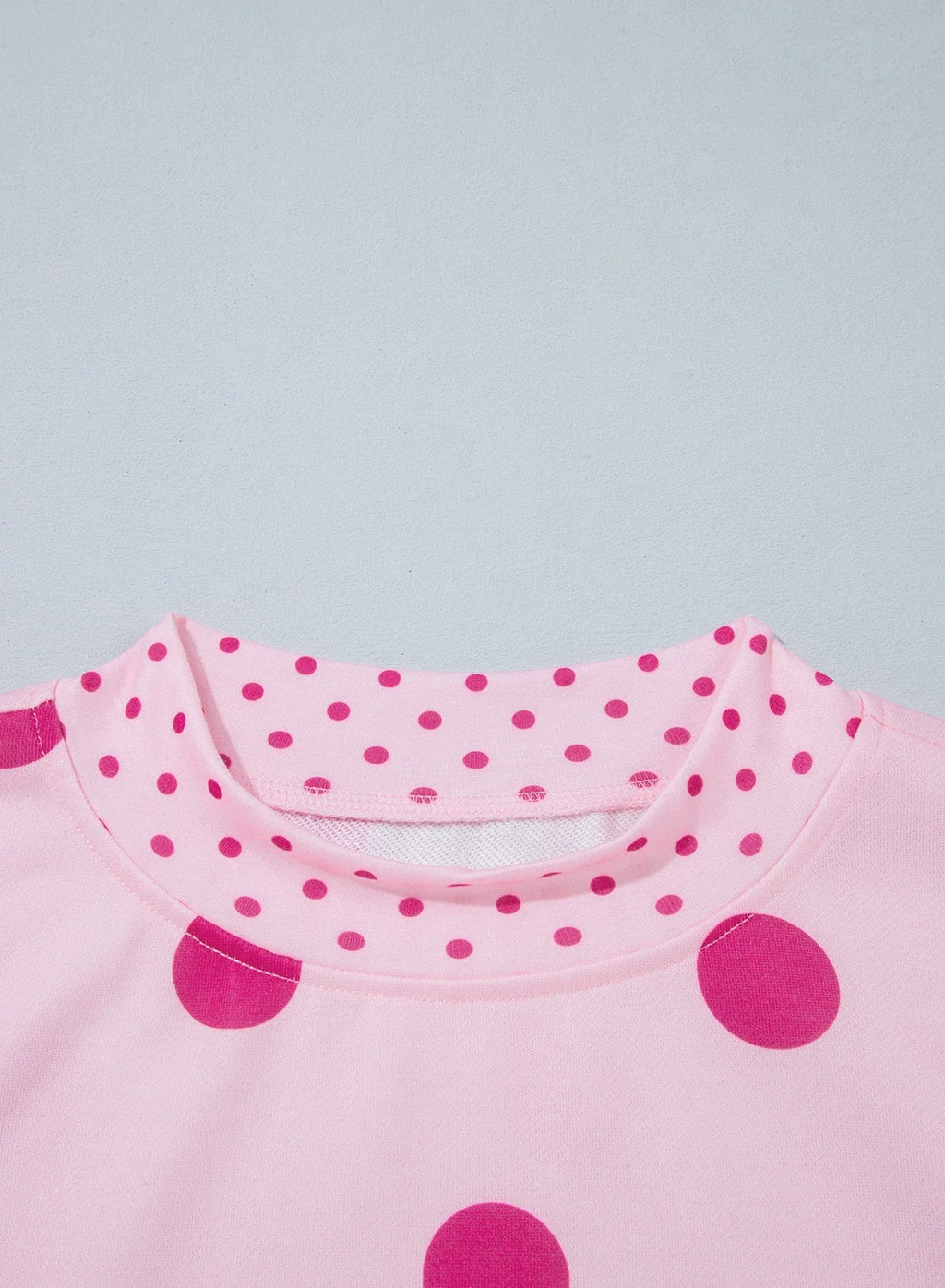 Polka Dot Patchwork Drop Shoulder Oversized Sweatshirt