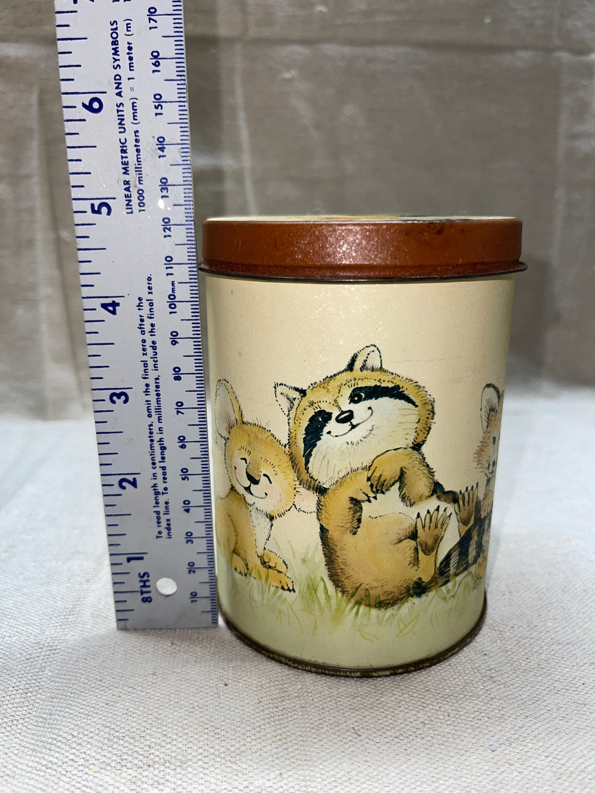 Vintage Woodland Animal Tin with Illustrated Lid