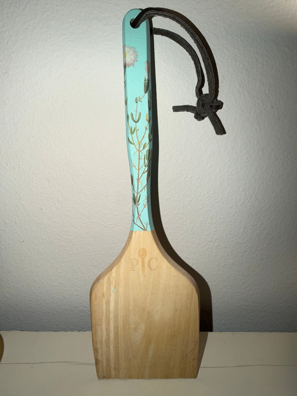 Pampered Chef Hand-Painted Botanical Wooden Spatula