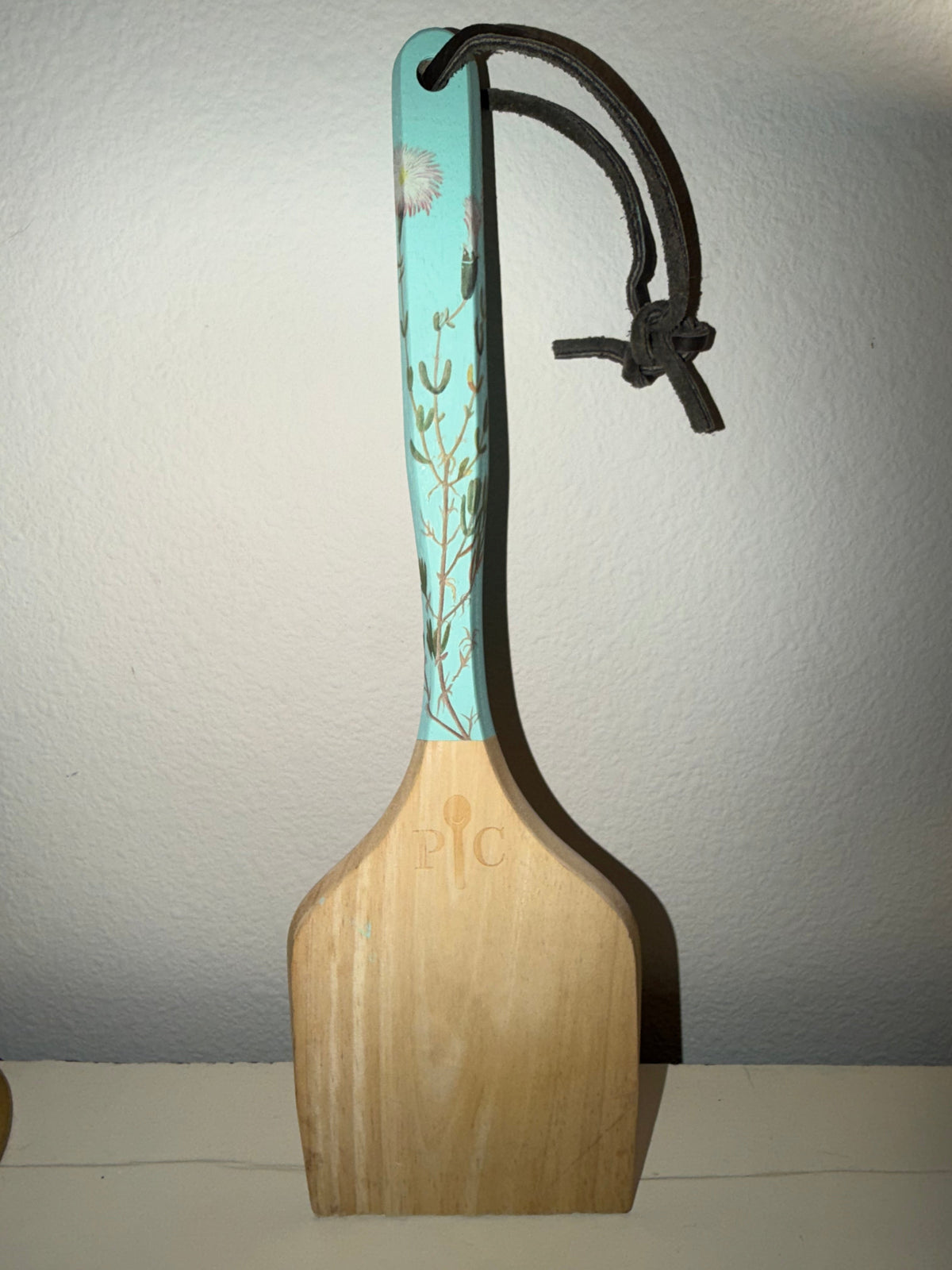 Pampered Chef Hand-Painted Botanical Wooden Spatula
