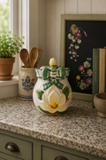 Young’s 1997 Vintage Magnolia Cookie Jar with Lid — Hand-Painted Ceramic