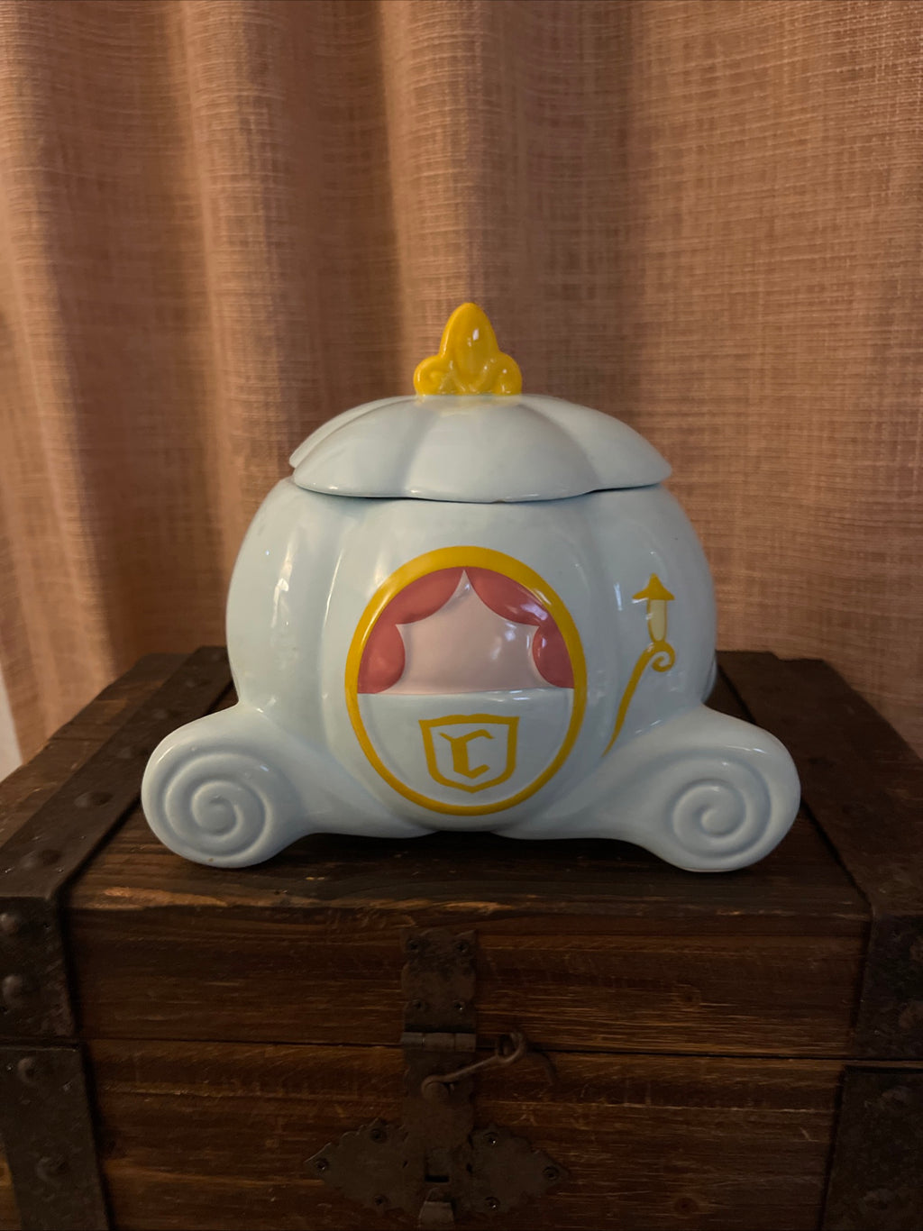 Rae Dunn Cinderella Carriage Canister and Three Plates