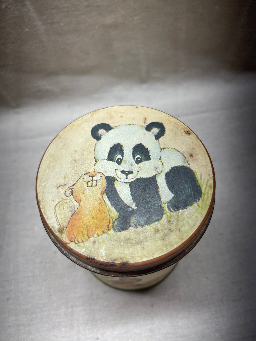 Vintage Woodland Animal Tin with Illustrated Lid