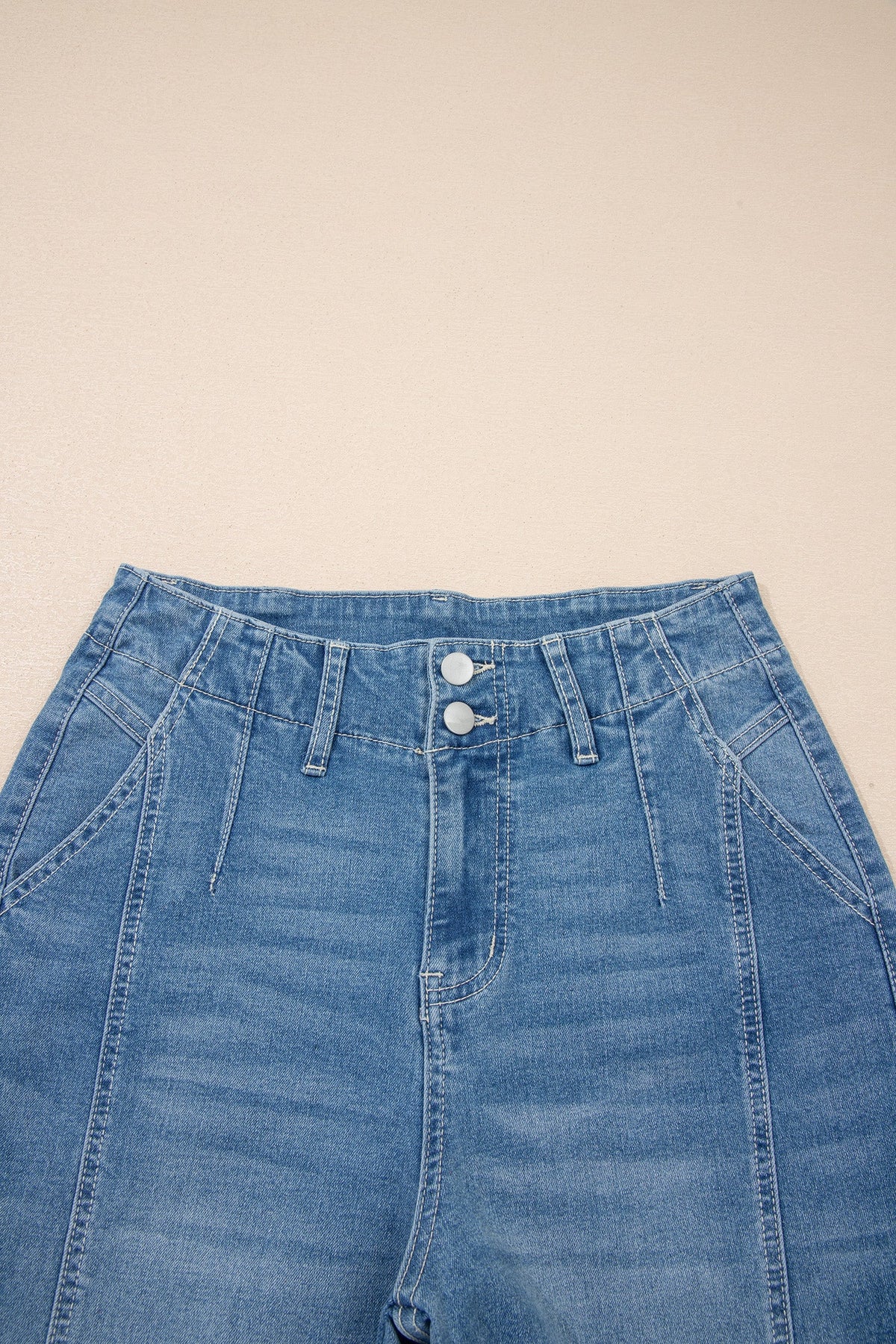 Medium Wash Denim High Waist Barrel Leg Jeans