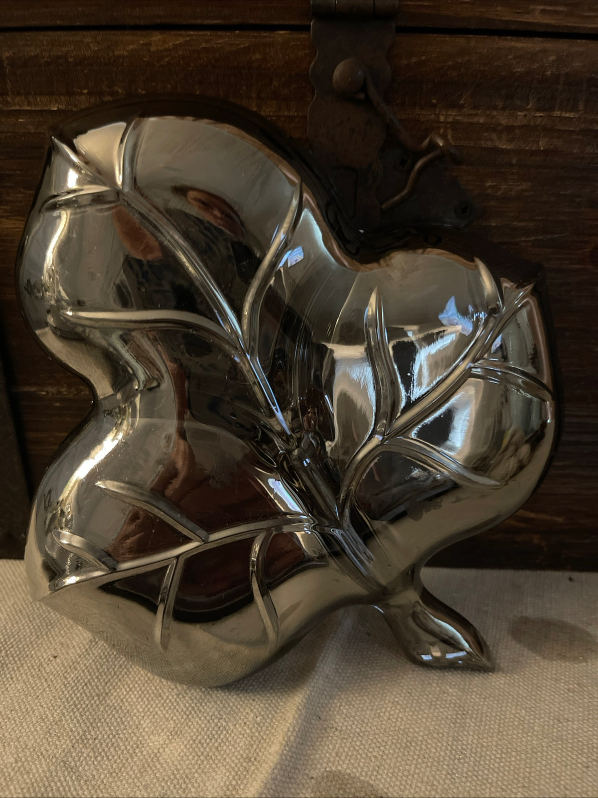 Divided Glass Dish Maple Leaf Candy Nuts Trinkets