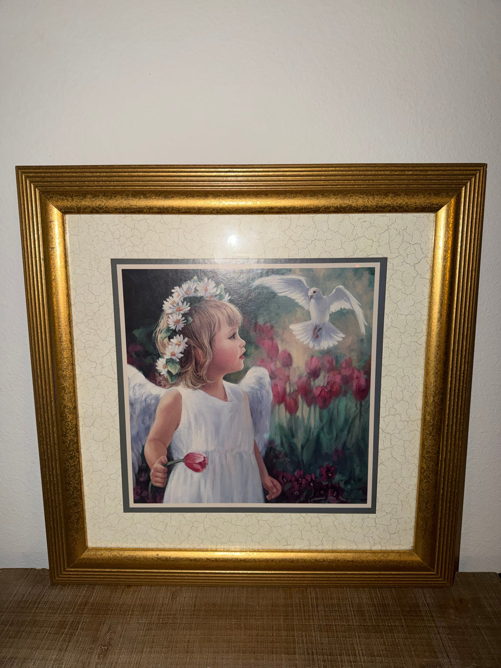 Angel Girl with Dove Framed Print – Home Interiors & Gifts