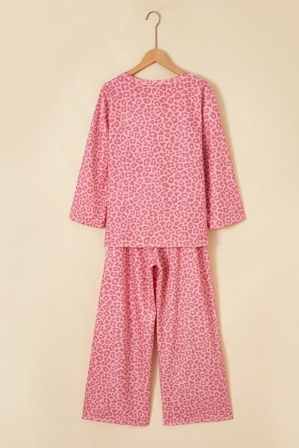 Leopard Varsity Stripe 3/4 Sleeve Top & Pants Set