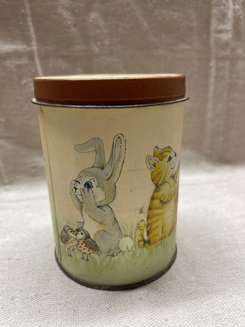 Vintage Woodland Animal Tin with Illustrated Lid