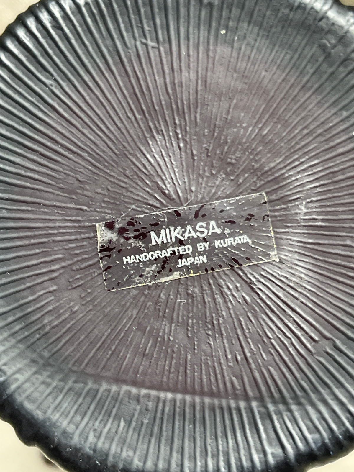 Mikasa Dark Plum Tulip-Shaped Basket, Handcrafted by Kurata, Japan