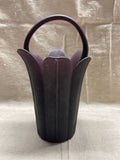 Mikasa Dark Plum Tulip-Shaped Basket, Handcrafted by Kurata, Japan