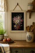 Vintage Botanical Wall Art with Rope Hanger
