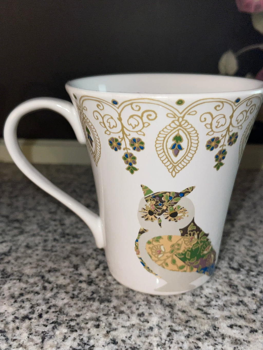 Coventry Fine China Jeweled Animals Mug Set — Elephant & Owl, Set of 2
