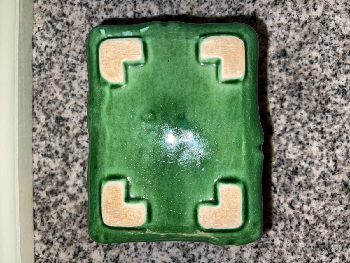 Vintage Green Bamboo Ceramic Planter