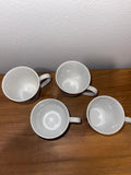 Gibson Home gray and pink stripe mugs set of 4 front view