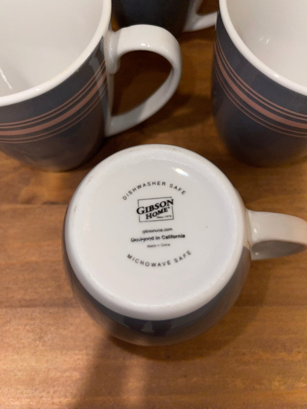 Gibson Home mugs top view showing white interior