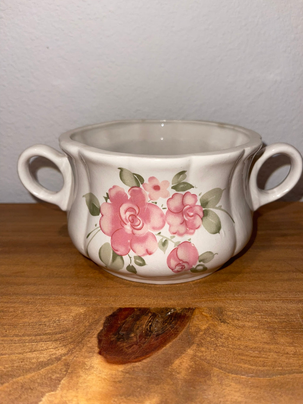 Gibson Everyday Double-Handle Floral Soup Bowl