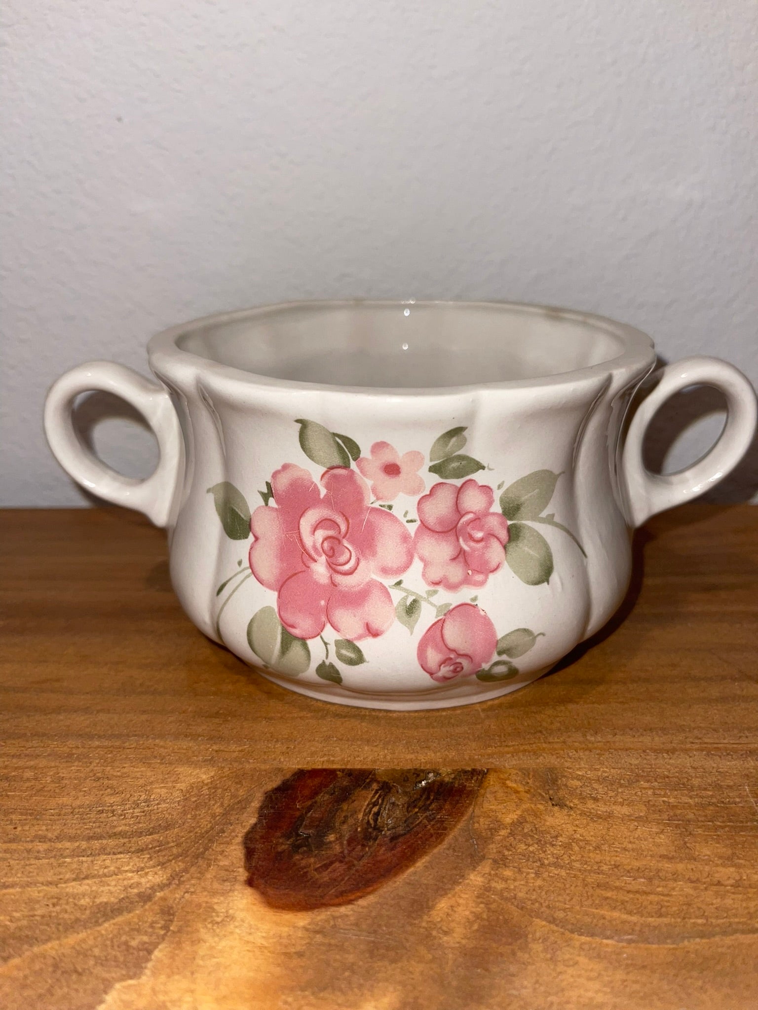 Gibson Everyday Double-Handle Floral Soup Bowl