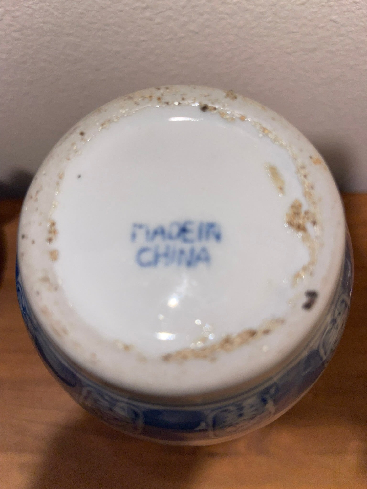 Top view of vase opening showing interior