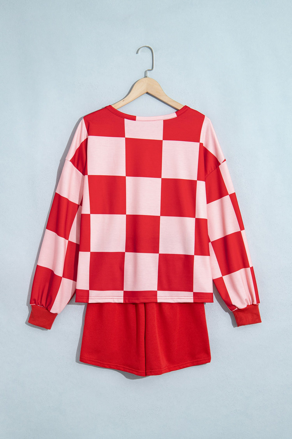 Checker Long Sleeve Top & Shorts Set