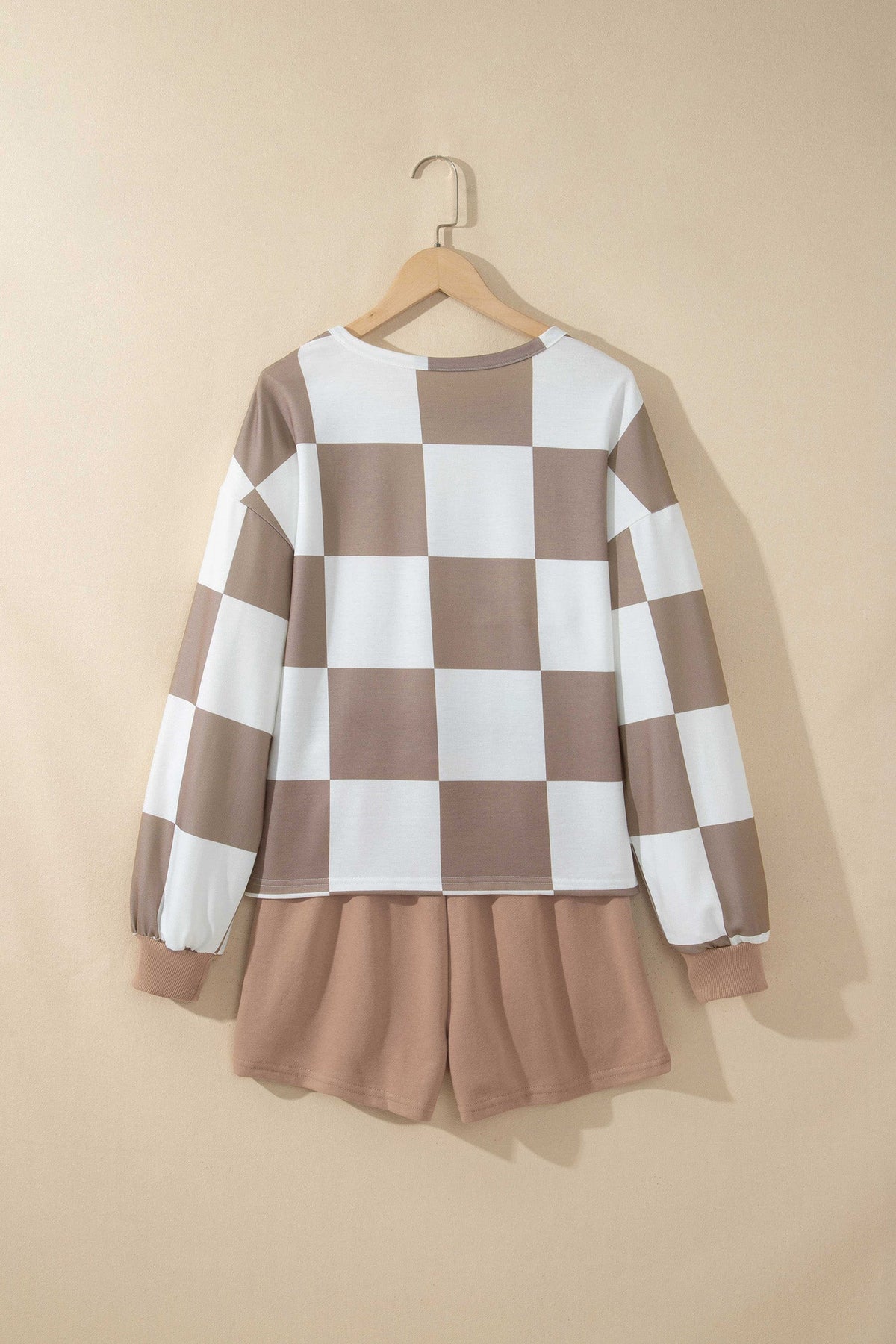 Checker Long Sleeve Top & Shorts Set