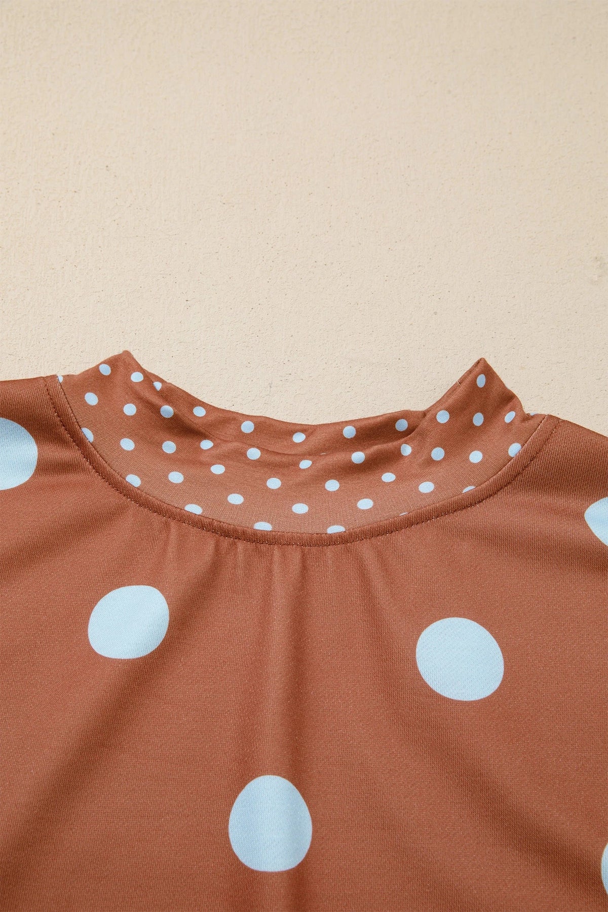 Polka Dot Patchwork Drop Shoulder Oversized Sweatshirt