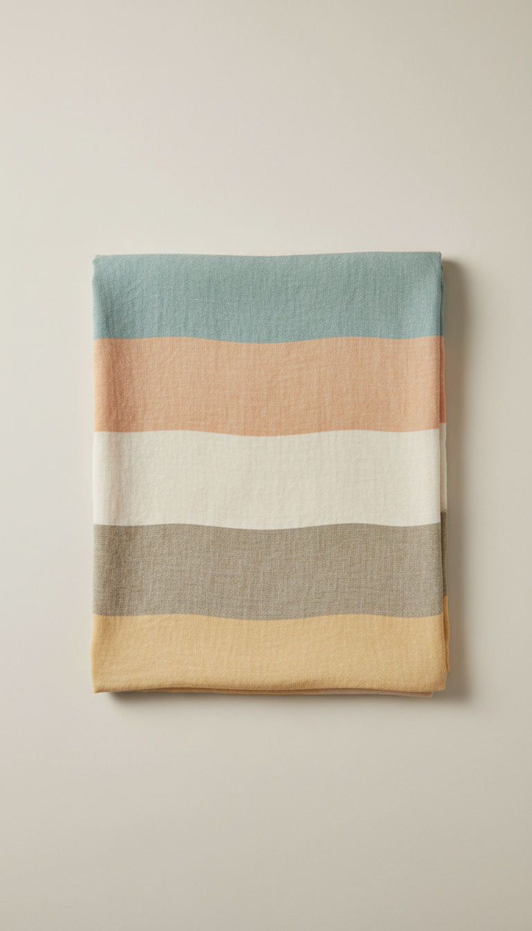 Vintage striped linen throw