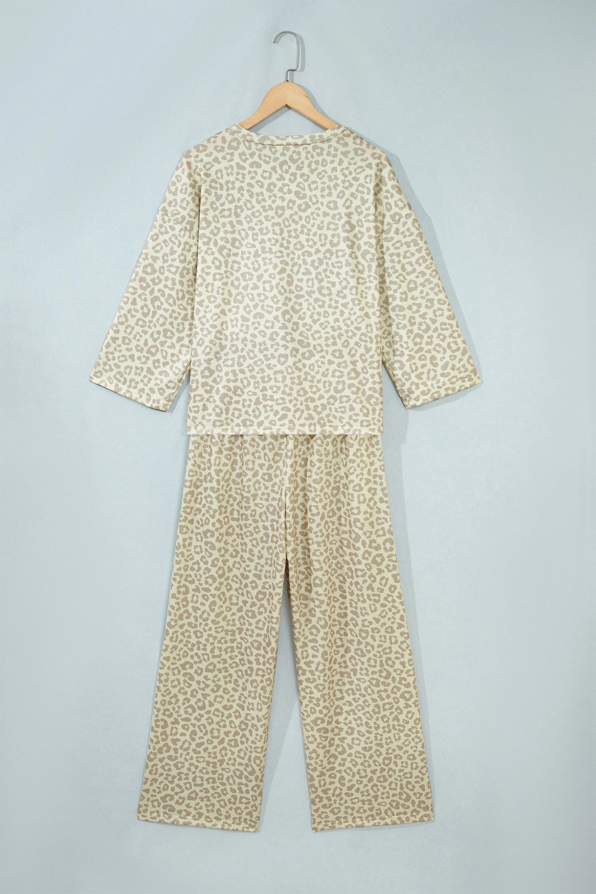 Leopard Varsity Stripe 3/4 Sleeve Top & Pants Set